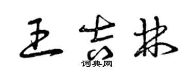 曾庆福王吉林草书个性签名怎么写