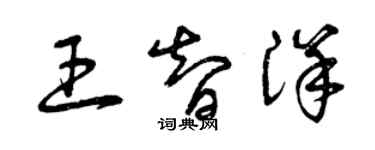 曾庆福王智洋草书个性签名怎么写