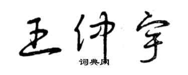 曾庆福王仲宇草书个性签名怎么写