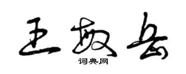 曾庆福王敏岳草书个性签名怎么写