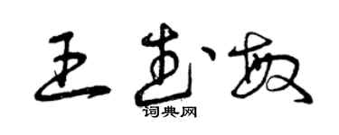 曾庆福王武敏草书个性签名怎么写
