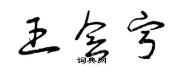 曾庆福王会宁草书个性签名怎么写
