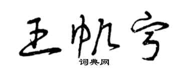 曾庆福王帆宁草书个性签名怎么写