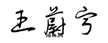 曾庆福王蔚宁草书个性签名怎么写
