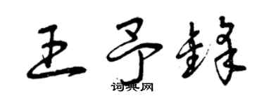 曾庆福王予锋草书个性签名怎么写