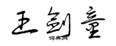 曾庆福王剑童草书个性签名怎么写