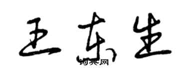 曾庆福王东生草书个性签名怎么写