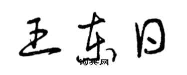 曾庆福王东日草书个性签名怎么写