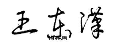 曾庆福王东汉草书个性签名怎么写