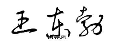 曾庆福王东勃草书个性签名怎么写