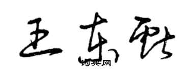 曾庆福王东献草书个性签名怎么写