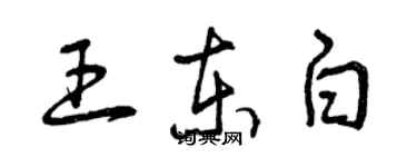曾庆福王东白草书个性签名怎么写
