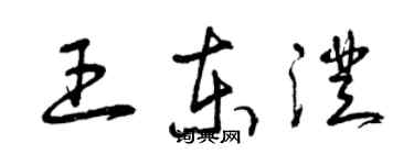 曾庆福王东澄草书个性签名怎么写