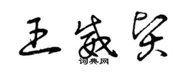 曾庆福王威贤草书个性签名怎么写