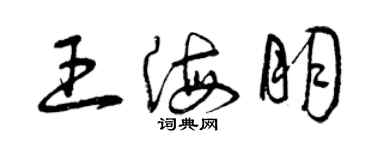 曾庆福王海朋草书个性签名怎么写