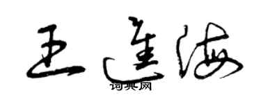 曾庆福王进海草书个性签名怎么写