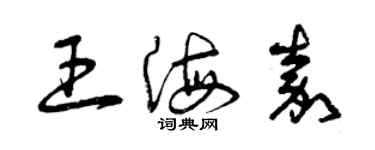 曾庆福王海嘉草书个性签名怎么写