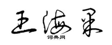 曾庆福王海果草书个性签名怎么写