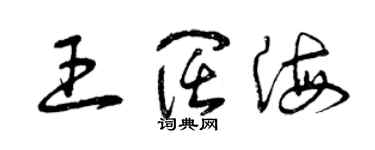 曾庆福王阔海草书个性签名怎么写