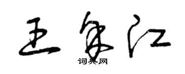 曾庆福王余江草书个性签名怎么写