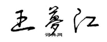 曾庆福王梦江草书个性签名怎么写
