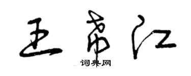曾庆福王希江草书个性签名怎么写