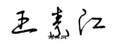 曾庆福王素江草书个性签名怎么写