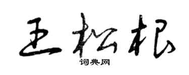 曾庆福王松根草书个性签名怎么写