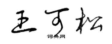 曾庆福王可松草书个性签名怎么写