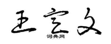 曾庆福王定文草书个性签名怎么写