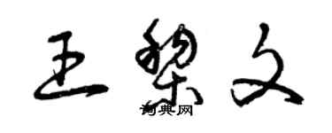 曾庆福王黎文草书个性签名怎么写