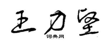 曾庆福王力坚草书个性签名怎么写