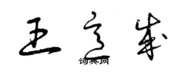 曾庆福王意成草书个性签名怎么写