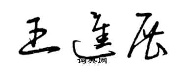 曾庆福王进展草书个性签名怎么写