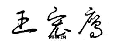 曾庆福王宏鹰草书个性签名怎么写