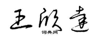 曾庆福王欣达草书个性签名怎么写