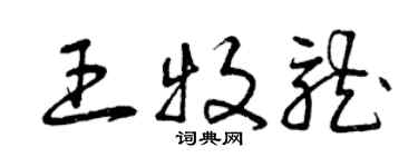 曾庆福王牧龙草书个性签名怎么写