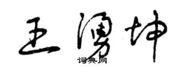 曾庆福王涌坤草书个性签名怎么写