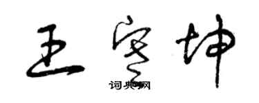 曾庆福王寒坤草书个性签名怎么写