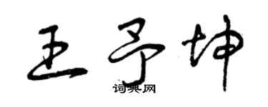 曾庆福王予坤草书个性签名怎么写