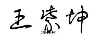 曾庆福王紫坤草书个性签名怎么写