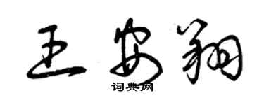 曾庆福王安翔草书个性签名怎么写
