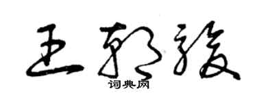 曾庆福王朝骏草书个性签名怎么写