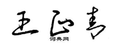 曾庆福王正青草书个性签名怎么写