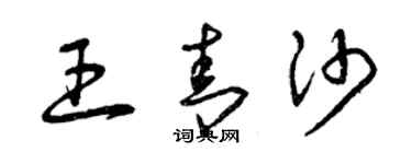 曾庆福王青沙草书个性签名怎么写