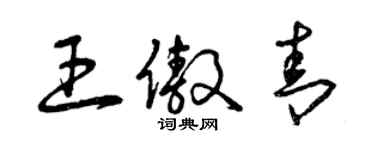 曾庆福王傲青草书个性签名怎么写