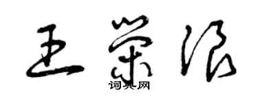 曾庆福王荣浪草书个性签名怎么写