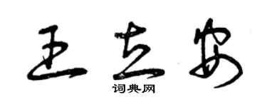 曾庆福王立安草书个性签名怎么写