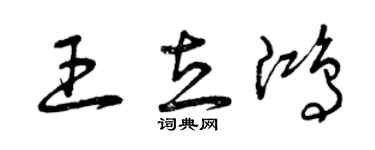 曾庆福王立鸿草书个性签名怎么写