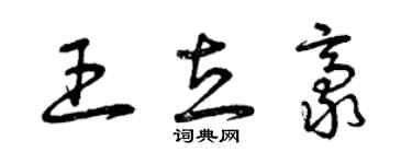 曾庆福王立豪草书个性签名怎么写